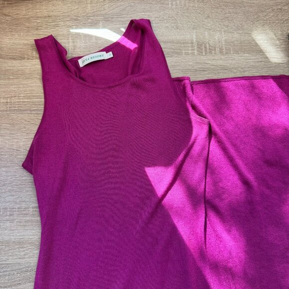 Asta Resort Natalia Maxi Dress Fuchsia Pink Sequin Sparkle Large - Picture 10 of 14